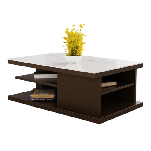 PCT-01 Center Table – Walnut with Italian Marble Top