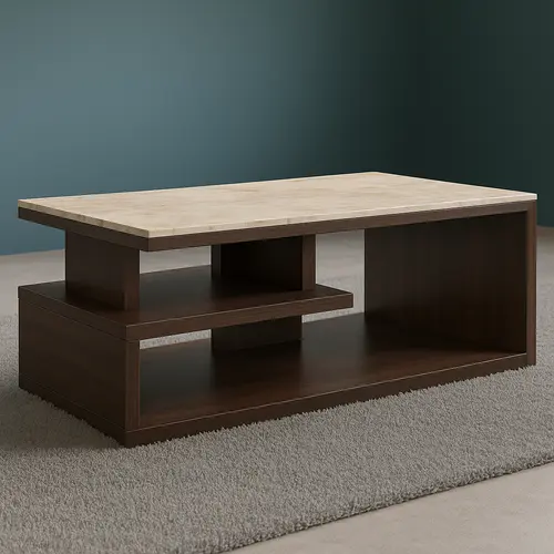 PCT-02 Center Table – MA Dark with Italian Marble Top