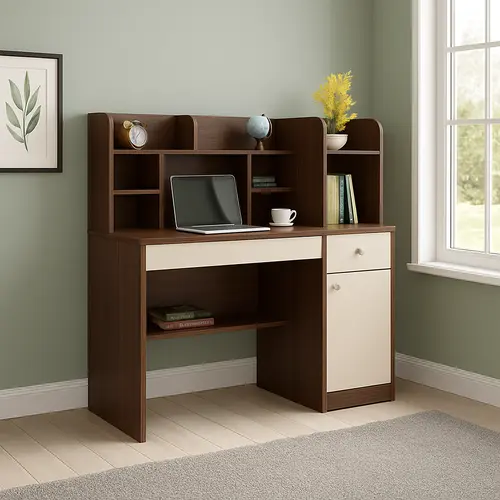 ST-04 Study Table – Asian Walnut & CC Finish