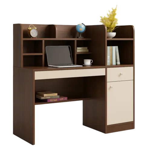 ST-04 Study Table – Asian Walnut & CC Finish