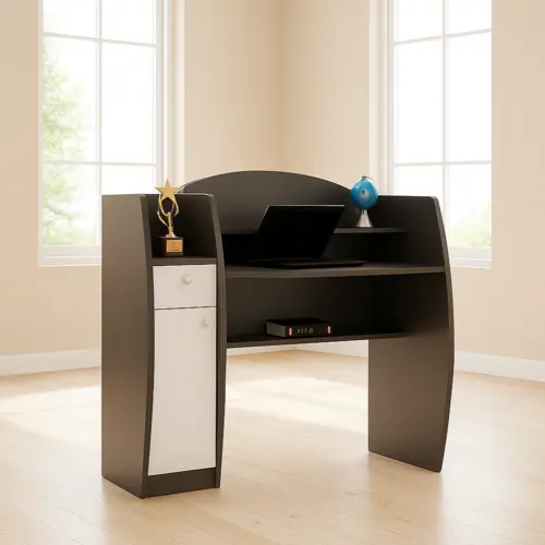 ST-07 Study Table – Grey & White Finish