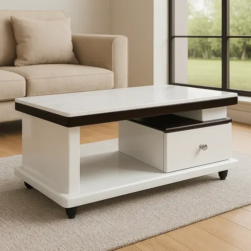 ABBY (3920) – Center Table with Italian Marble Top & Drawer