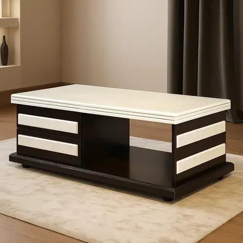 MARK (4824) – Elegant Center Table with 2 Drawers