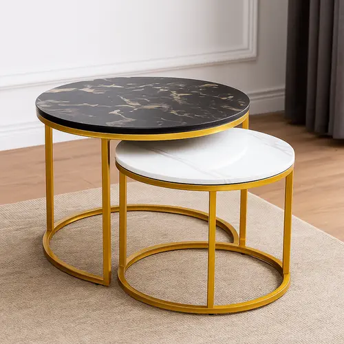 NESTING 2 IN 1 – ROUND (31 & 24) – Set of 2 Round Center Tables