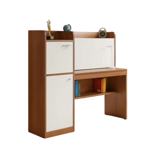 ST-02 Study Table – Asian Walnut & White Finish